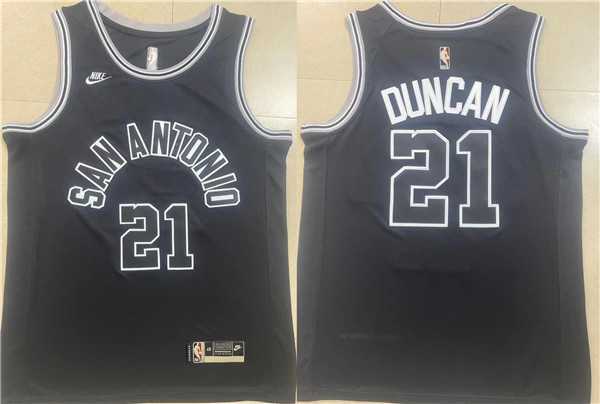 Mens San Antonio Spurs #21 Tim Duncan Black Stitched Basketball Jersey->san antonio spurs->NBA Jersey